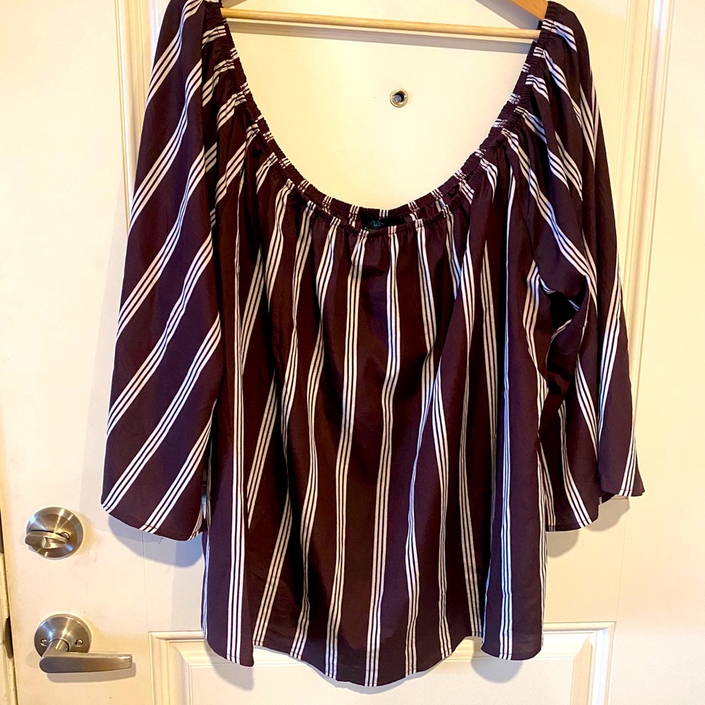 Maroon Cold Shoulder Top